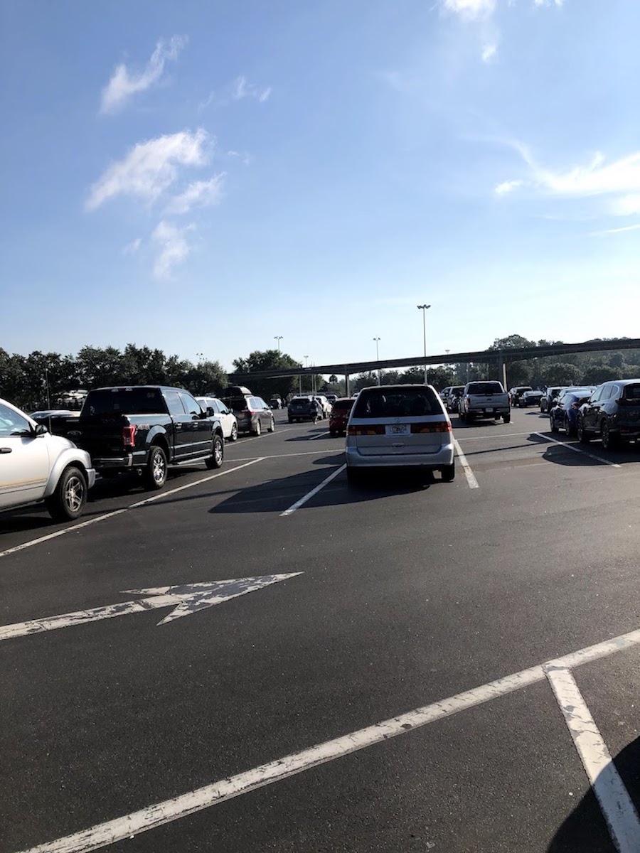 Social Distancing parking at Disney's TTC. 