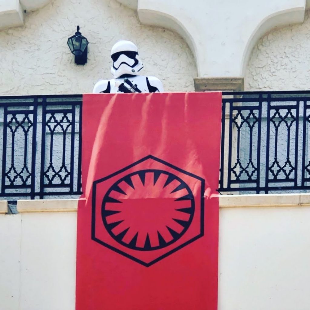 Storm Trooper sighting on the balcony of Disney Springs. 