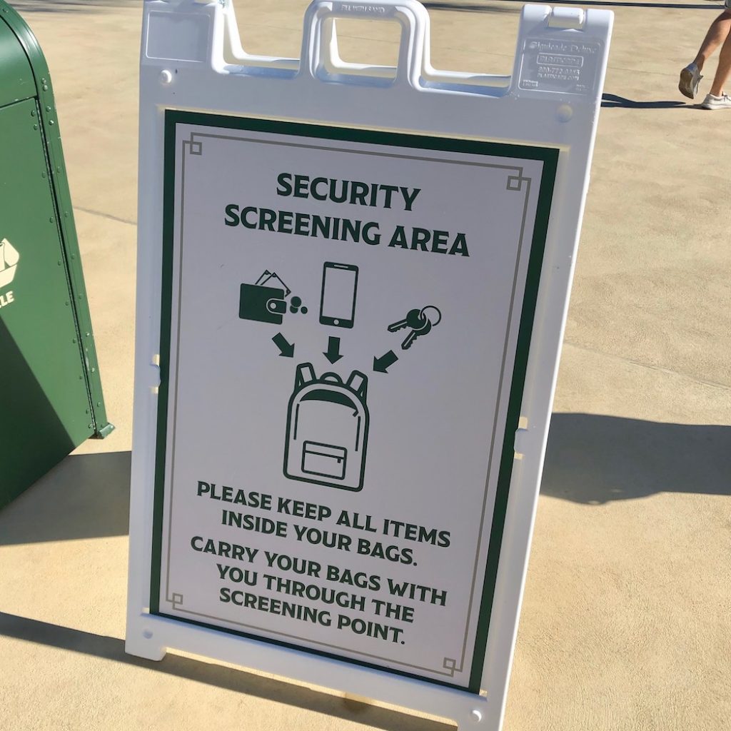 New Security Procedures Sign at Animal Kingdom. 