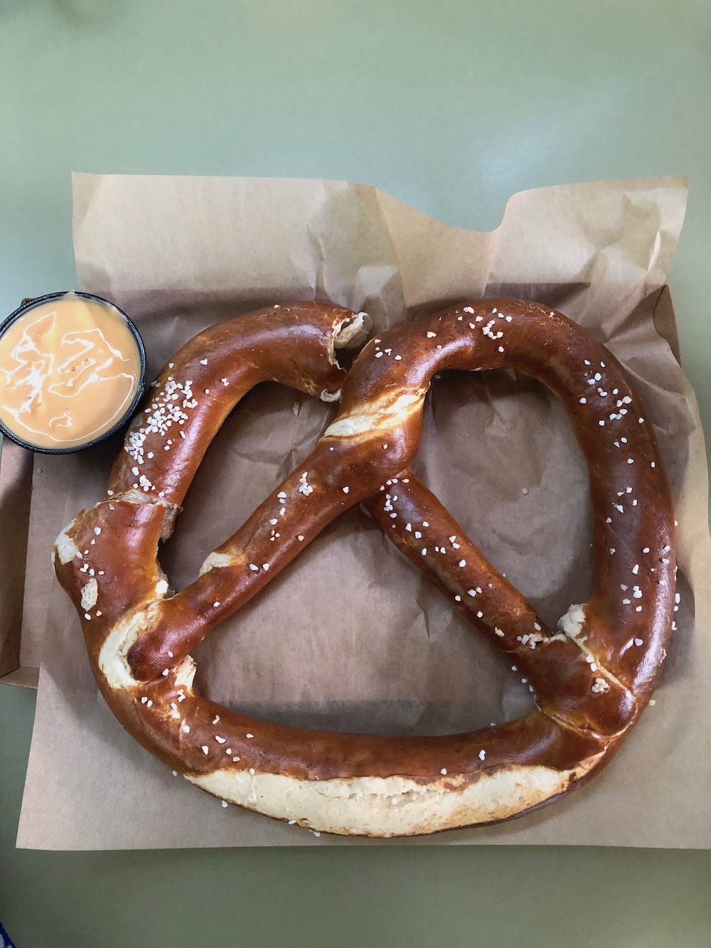 Colossal Pretzel with beer cheese from Pongu Pongu in Disney's Pandora.