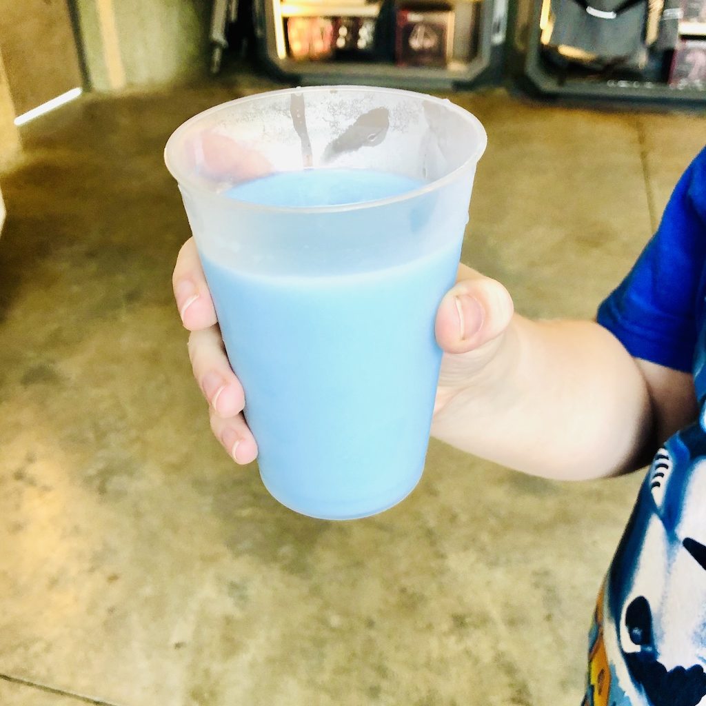 Blue Milk from the Milk Stand found in Disney's Star Wars: Galaxy's Edge in Hollywood Studios.