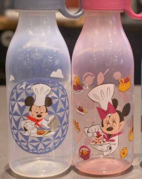 Mickey and Minnie water bottle prize for completing the Remy's Ratatouille Hide & Squeak.