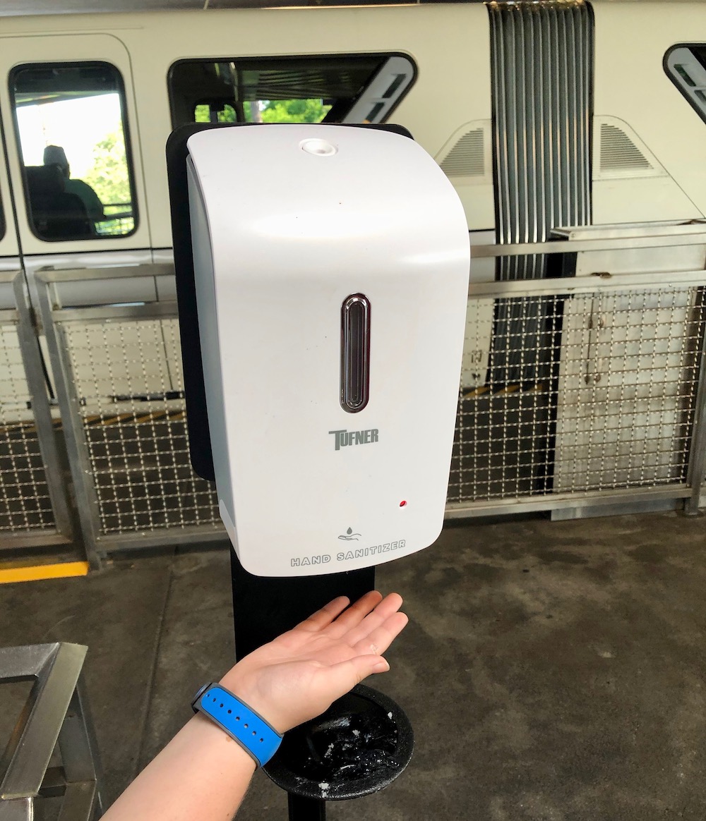 Hand Sanitizer Stations as part of Disney's new Health and Safety Measures during Disney reopening. 