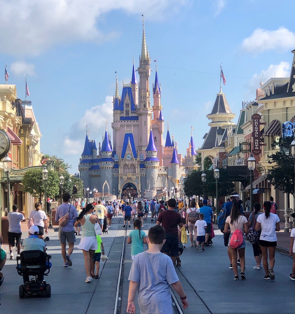 View of Main Street, USA with Disney Reopened. 