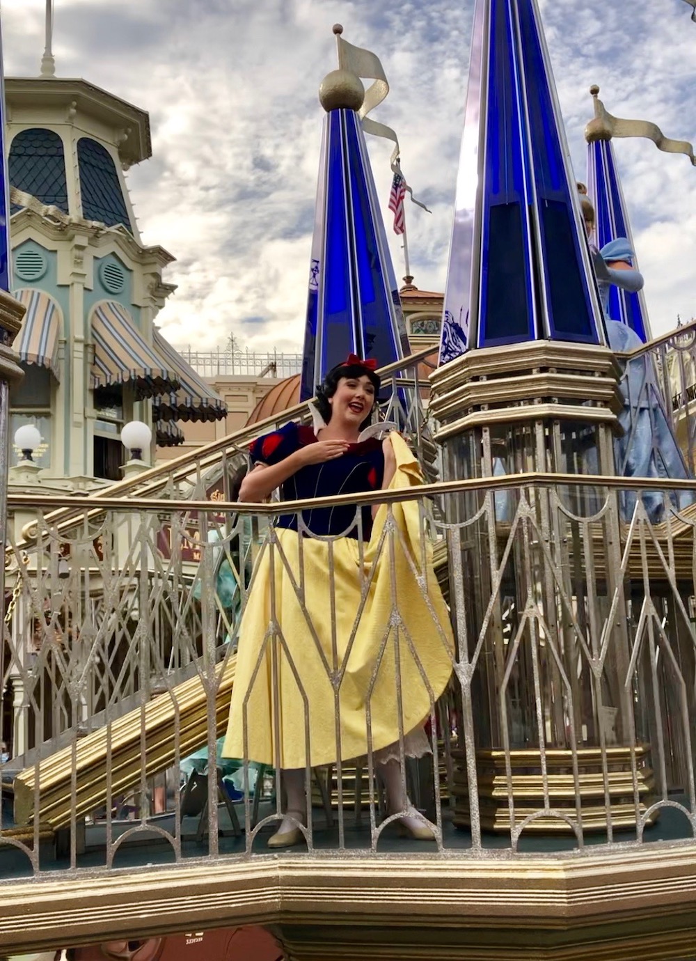 Snow White as part of the Royal Princess Processional Cavalcade in the Magic Kingdom  