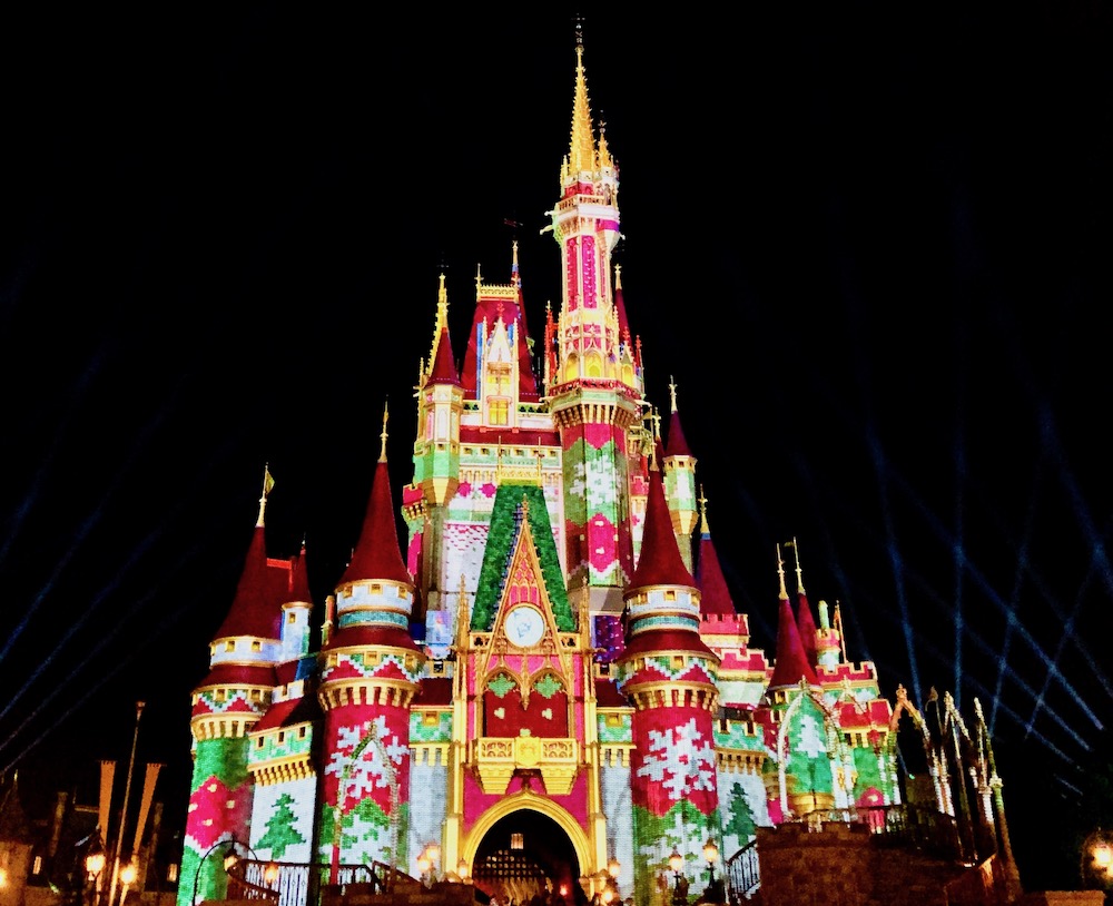 Holiday Sweater Projection on Cinderella's Castle