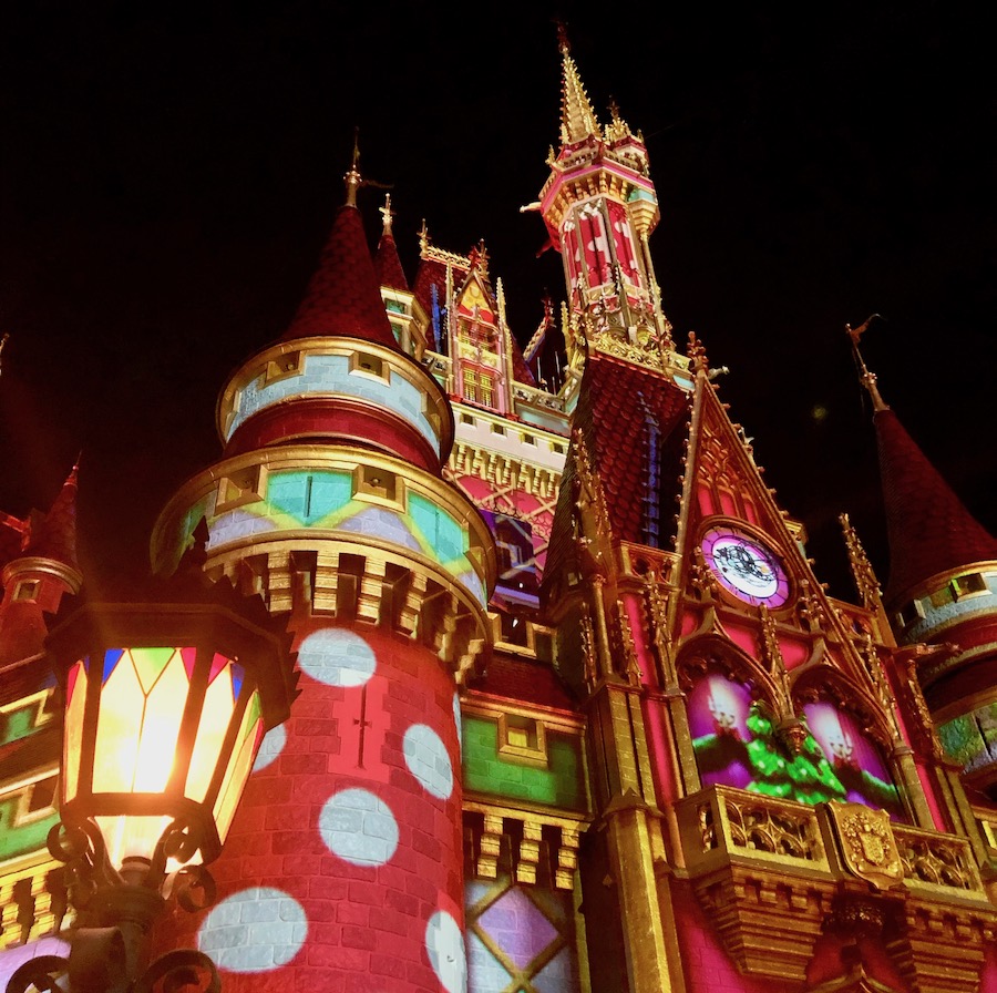 Cinderella's Castle Holiday Projections