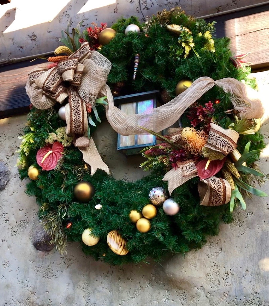 Holiday wreath in Disney's Animal Kingdom