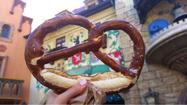 Hand-rolled pretzel in the Germany Pavillion