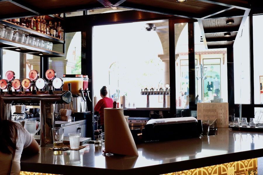 The Polite Pig offers a full bar that can be accessed from both inside and outside of the restaurant.