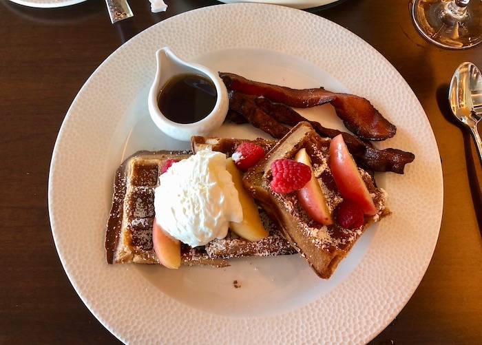 Sour Cream Waffle with Chantilly, and orange-maple syrup