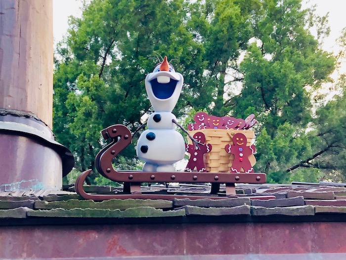 We found Olaf in the Canada Pavilion for Olaf's Holiday Tradition Expedition. 