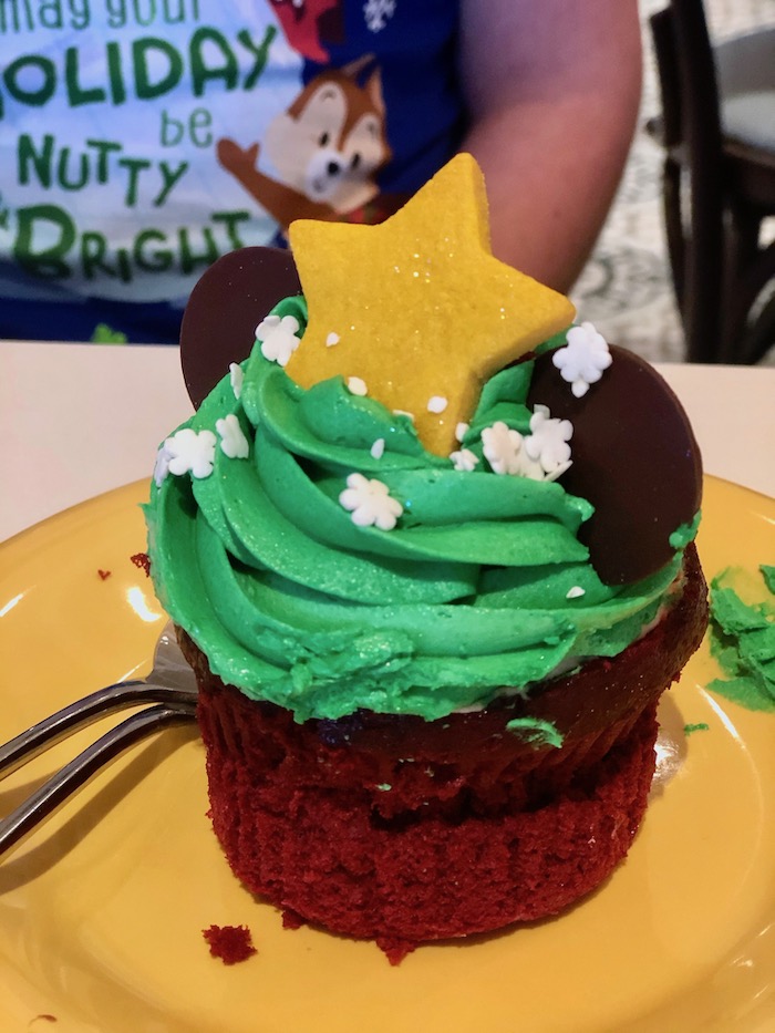 Red Velvet Cupcake on top of Beaches and Cream's Holiday Souvenir Shake. 