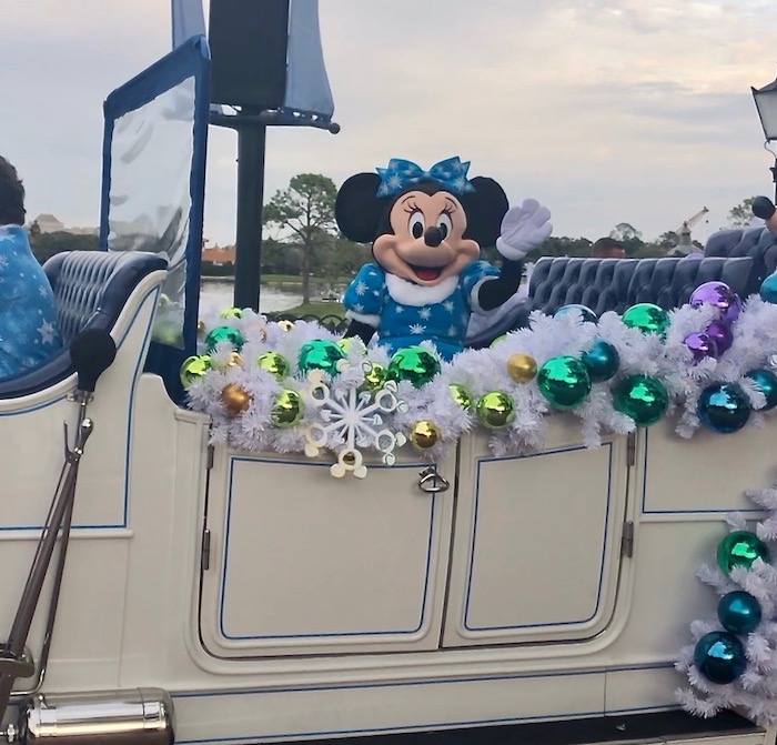 Minnie Mouse as part of the Mickey and Friends World Tour Cavalcade